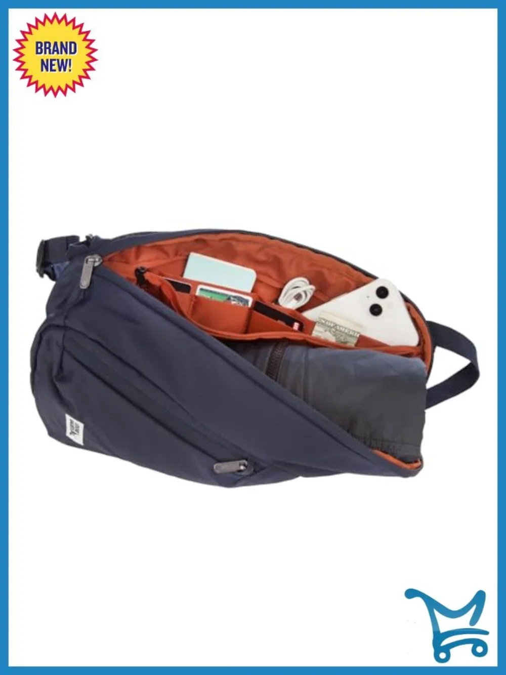 RFID-Blocking Lightweight Travel Crossbody Sling Bag with Security Loops